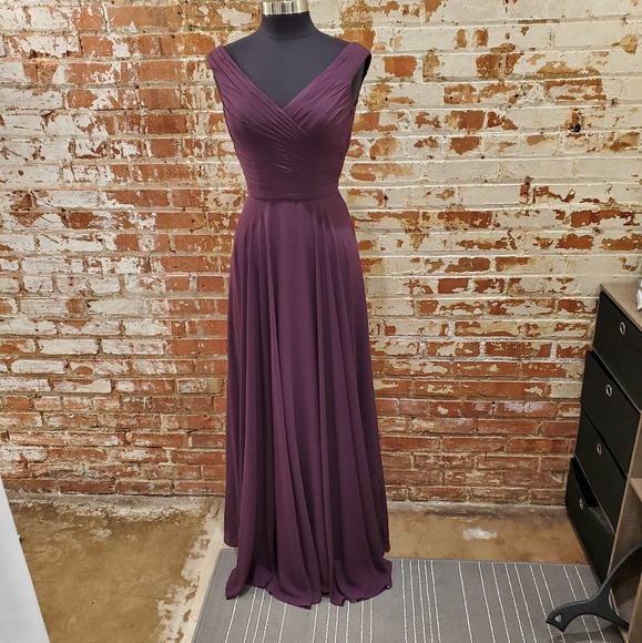 dark purple chiffon dress